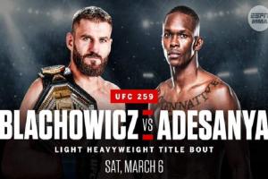 Israel Adesanya Vs. Jan Blachowicz Set To Take Place At UFC 259 For Light Heavyweight championship