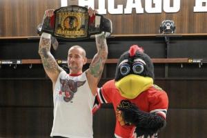 AEW's CM Punk Gifted Custom Chicago Blackhawks Championship