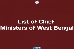 List of Chief Ministers of West Bengal
