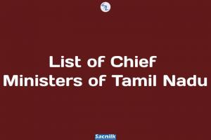 List of Chief Ministers of Tamil Nadu