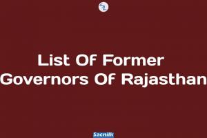 List Of Former Governors Of Rajasthan