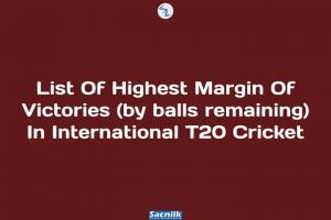 List Of Highest Margin Of Victories (by balls remaining) In International T20 Cricket