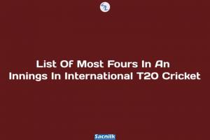 List Of Most Fours In An Innings In International T20 Cricket