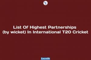List Of Highest Partnerships (by wicket) In International T20 Cricket