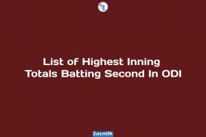 List of Highest Inning Totals Batting Second In ODI