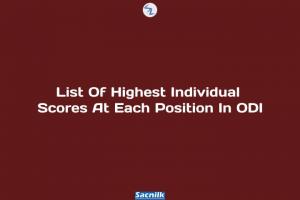 List Of Highest Individual Scores At Each Position In ODI