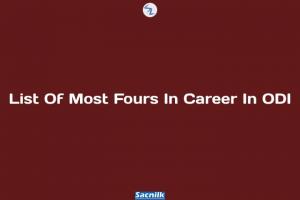 List Of Most Fours In Career In ODI