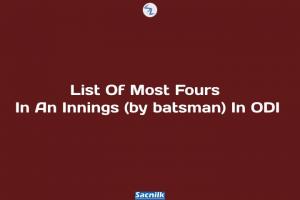 List Of Most Fours In An Innings (by batsman) In ODI