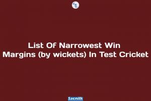 List Of Narrowest Win Margins (by wickets) In Test Cricket