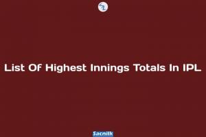 List Of Highest Innings Totals In IPL