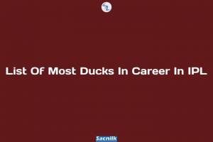 List Of Most Ducks In Career In IPL