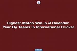 Highest  Match Win In A Calendar Year By Teams In International Cricket