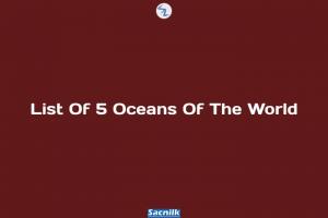 List Of 5 Oceans Of The World