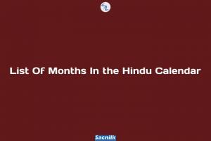 List Of Months In the Hindu Calendar