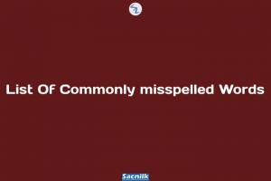 List Of Commonly misspelled Words