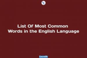 List Of Most Common Words in the English Language