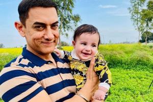 Aamir cuddles Gippy Grewal's son, pic goes viral