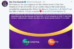 COVID 19 effect: Zee Cine Awards 2020 cancelled for general public