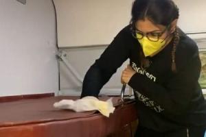 Raveena cleans train cabin: Better to be safe than sorry