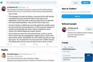 AR Rahman: Not the time to cause chaos by congregating in religious places