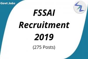 Food Safety and Standards Authority of India Recruitment 2019 | 275 Open Posts | Full  Details Inside